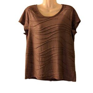 Vera Wang Scoop Neck Top. L